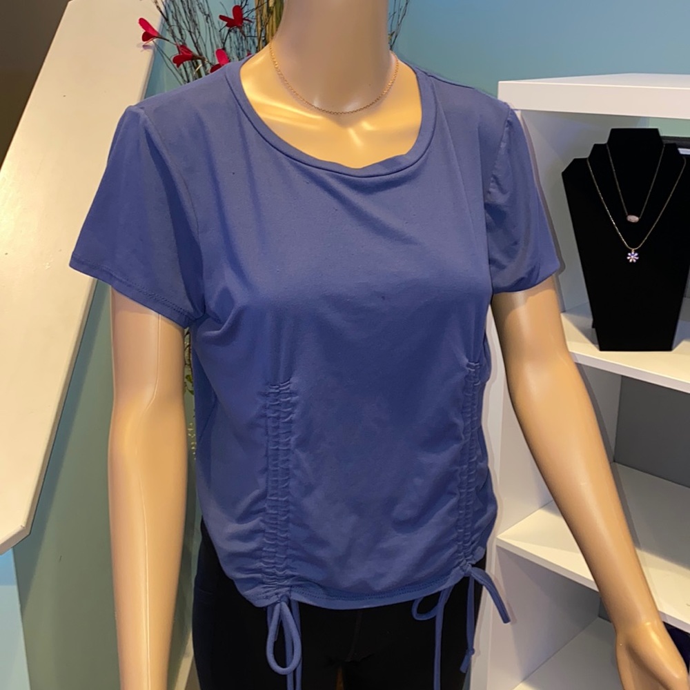 Like new! Blue cinching top from Moa Moa.